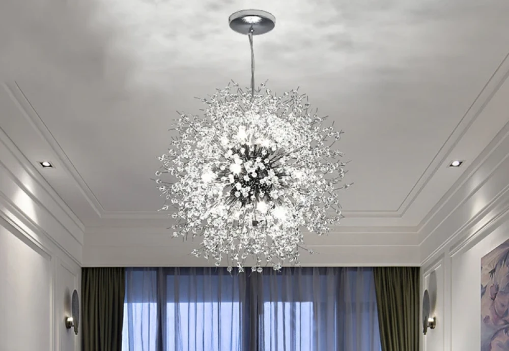 metal and crystal chandelier